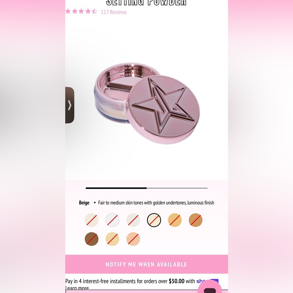 JEFFREE STAR COSMETICS LUMINOUS
SETTING POWDER - Picture 2 of 8